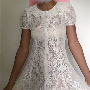 Vintage Lace Button Down Dress